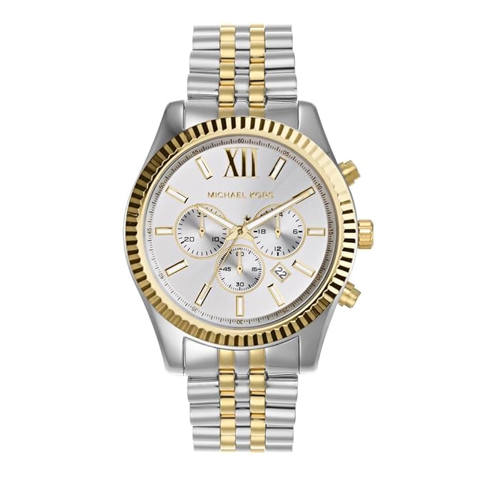 Michael Kors Analog White Dial Men's Stainless Steel Watch