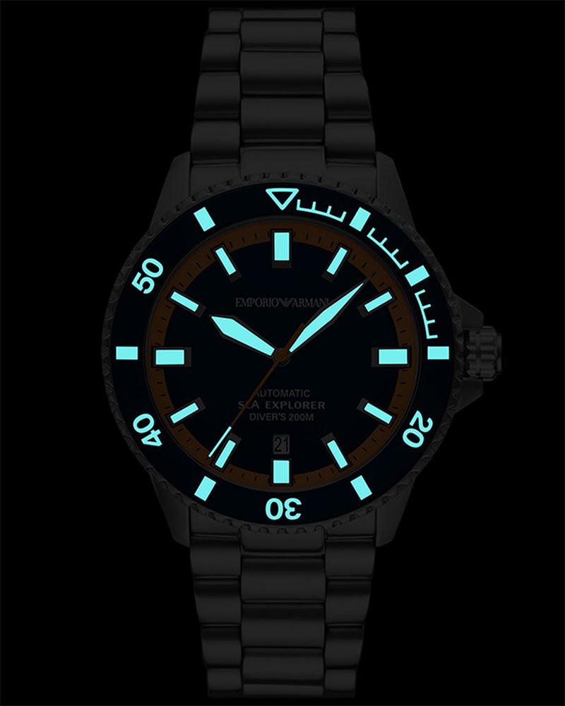 emporio armani men blue emporio armani silver watch