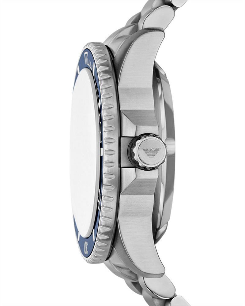 emporio armani men blue emporio armani silver watch