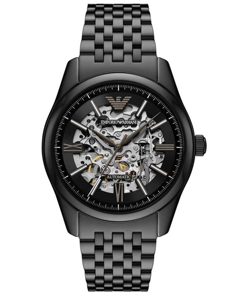 Men Automatic Black Dial Analog Stainless Steel Watch