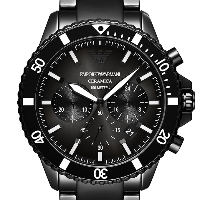 Emporio Armani Analog Gray Dial Men's Ceramic Watch