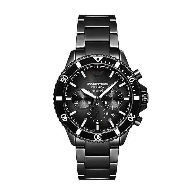 Emporio Armani Analog Gray Dial Men's Ceramic Watch