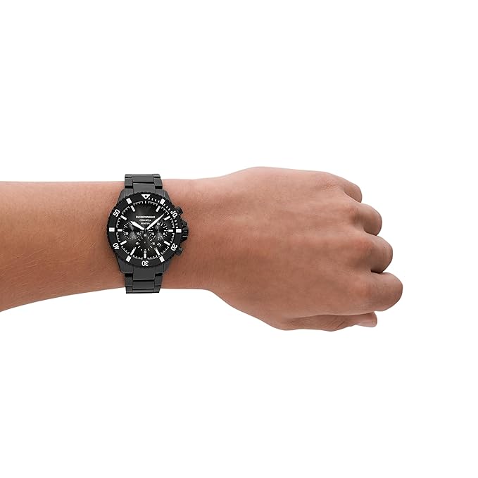 Emporio Armani Analog Gray Dial Men's Ceramic Watch