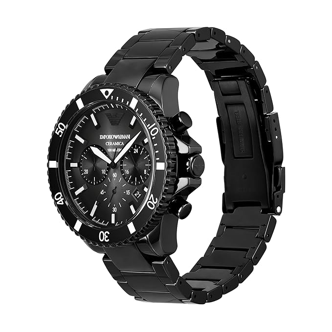 Emporio Armani Analog Gray Dial Men's Ceramic Watch