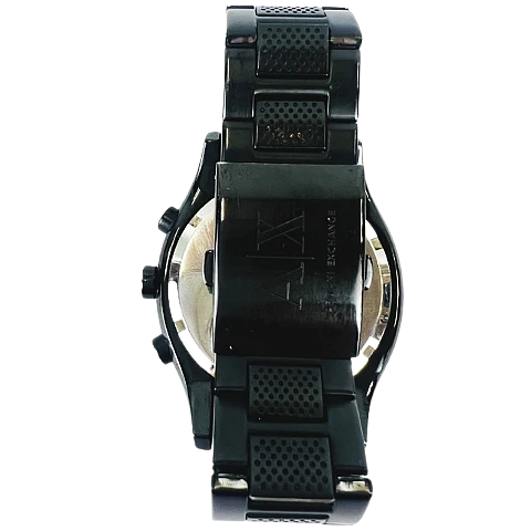 Armani Exchange Chronograph Black Dial Black Steel Strap Watch for Men