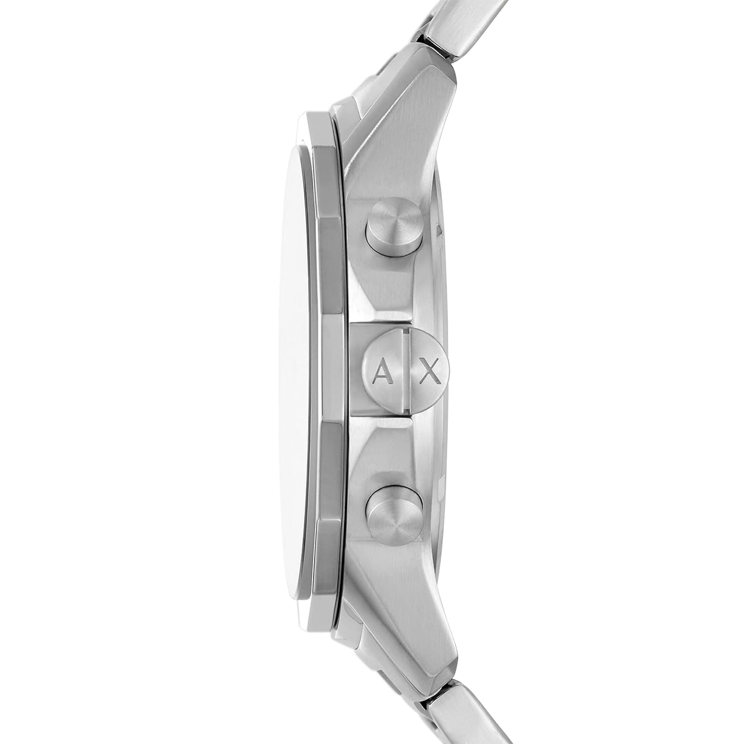 Armani Exchange Stainless Steel Analog Black Dial Men Watch Silver Band