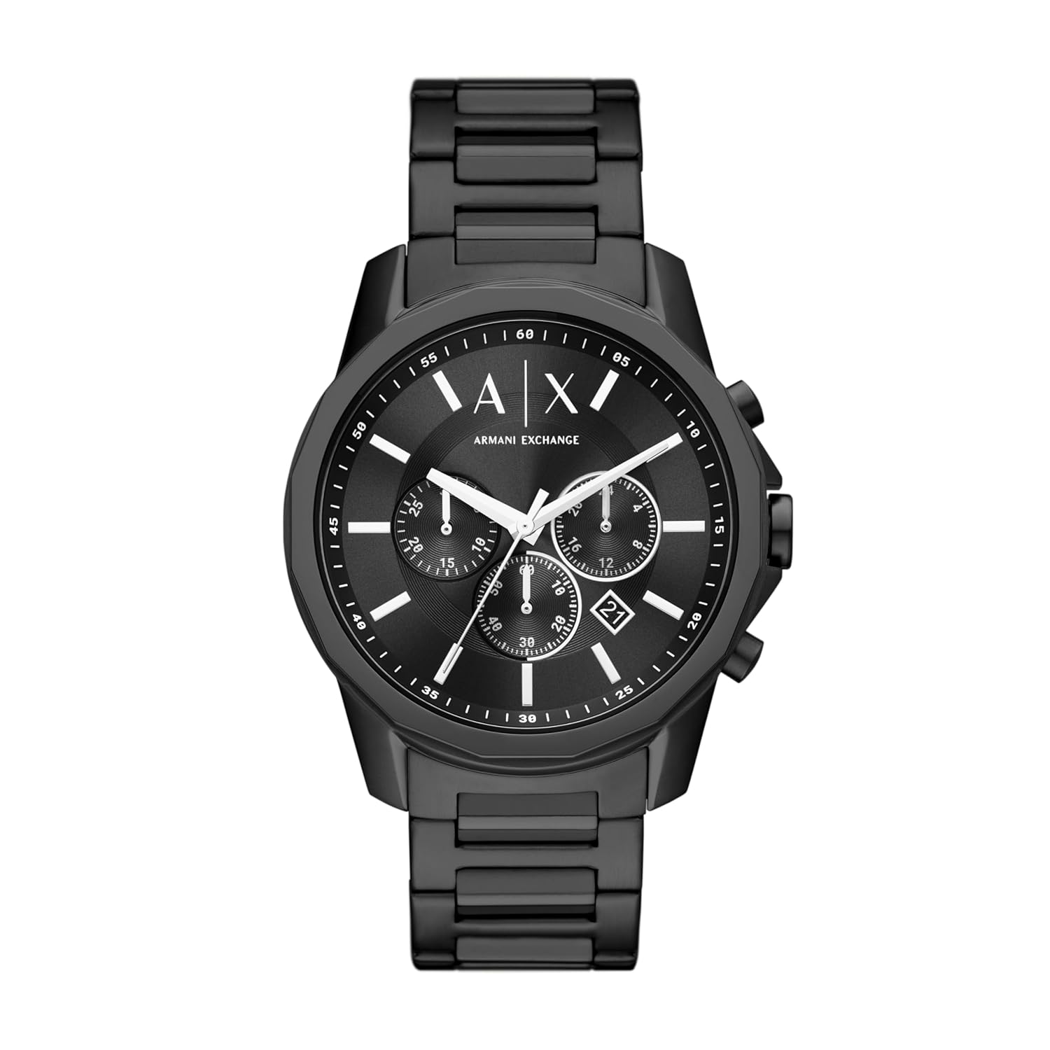 Armani Exchange Stainless Steel Analog Black Dial Men Watch , Black Band
