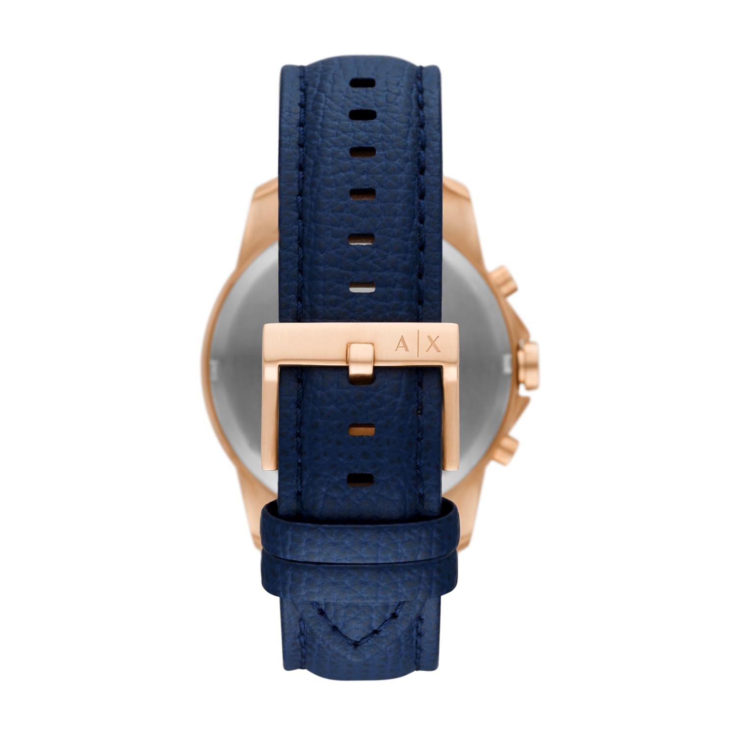 Armani Exchange Leather Analog Blue Dial Men Watch Blue Band
