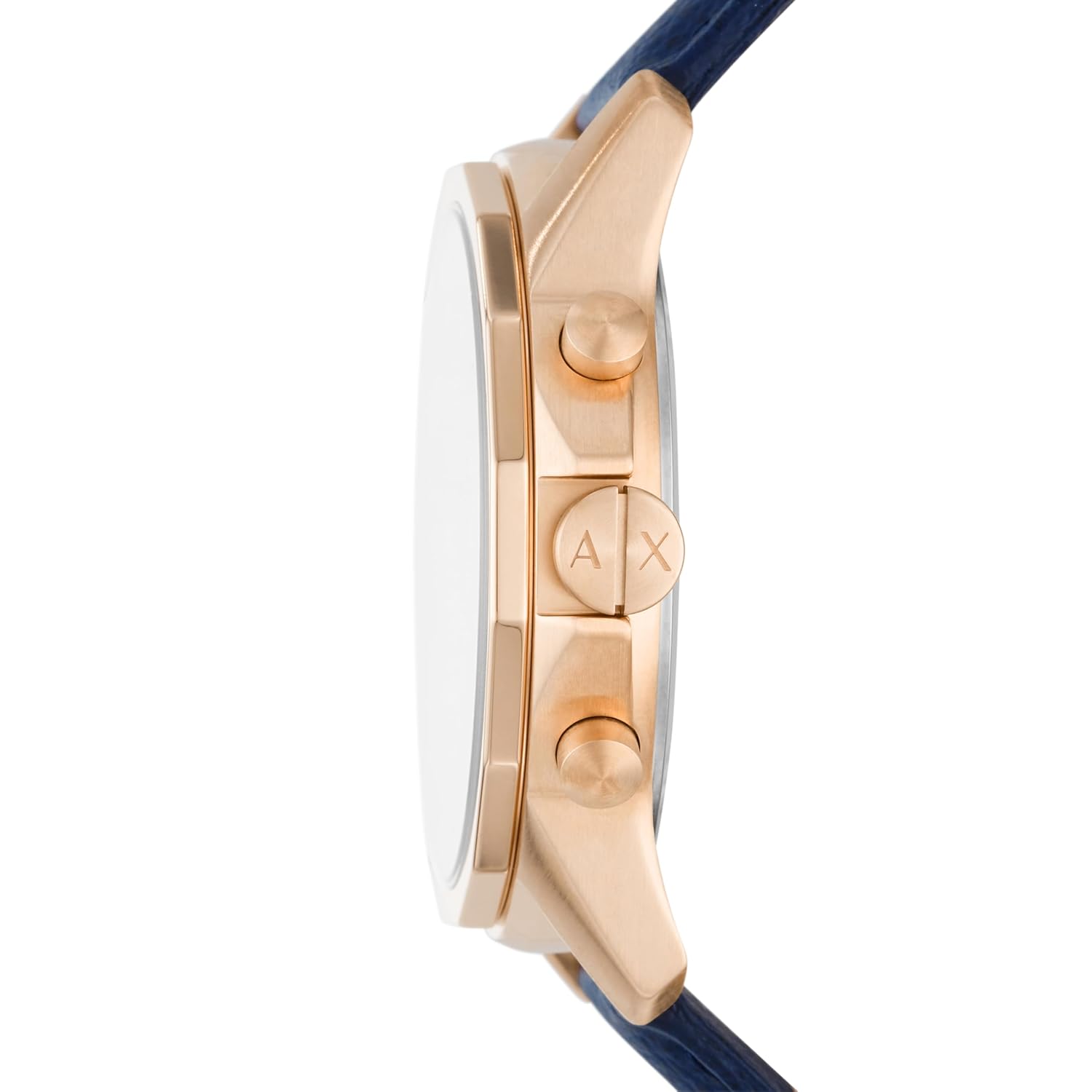 Armani Exchange Leather Analog Blue Dial Men Watch Blue Band