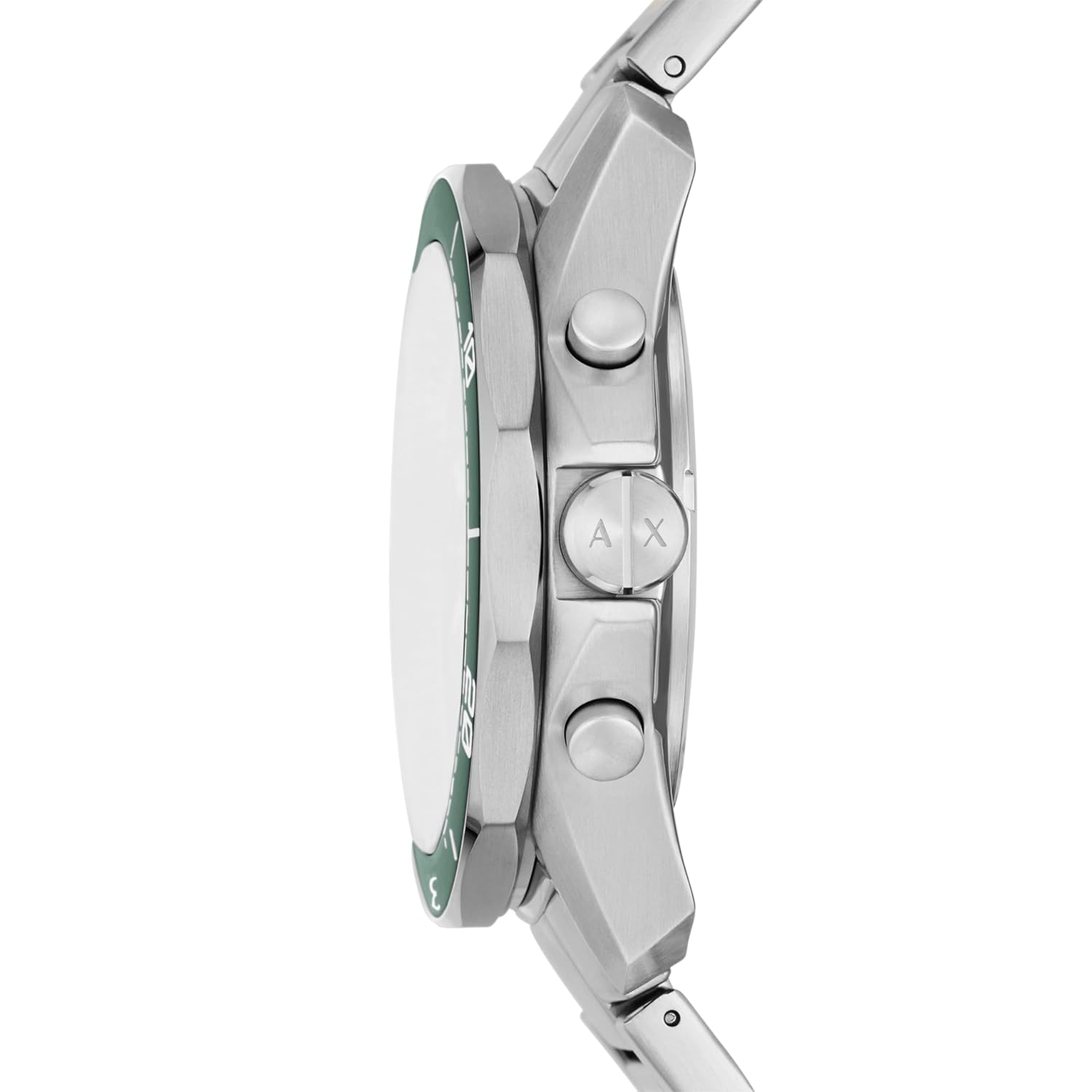 Armani Exchange Stainless Steel Analog Green Dial Men Watch, Silver Band