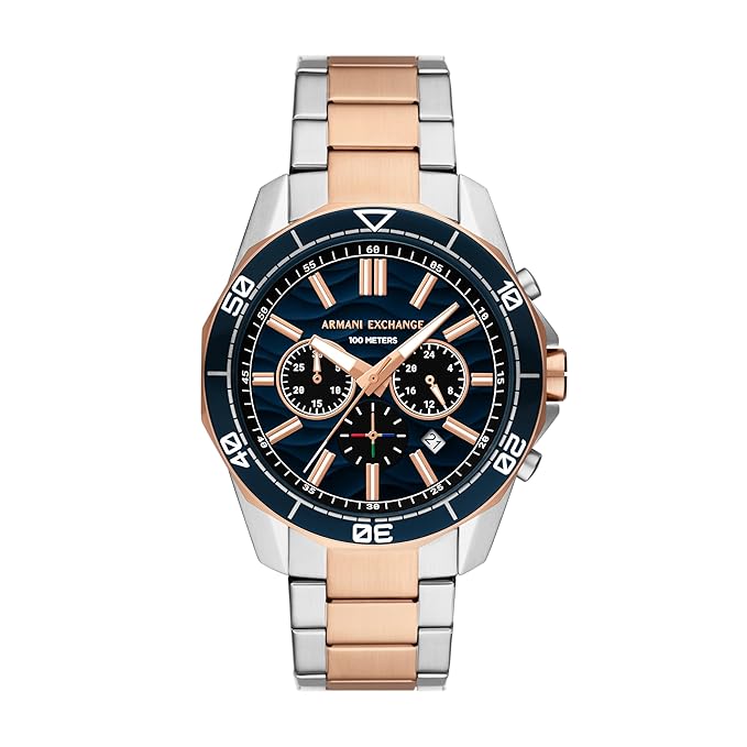 Armani Exchange Analog Blue Dial Men's Stainless Steel Watch