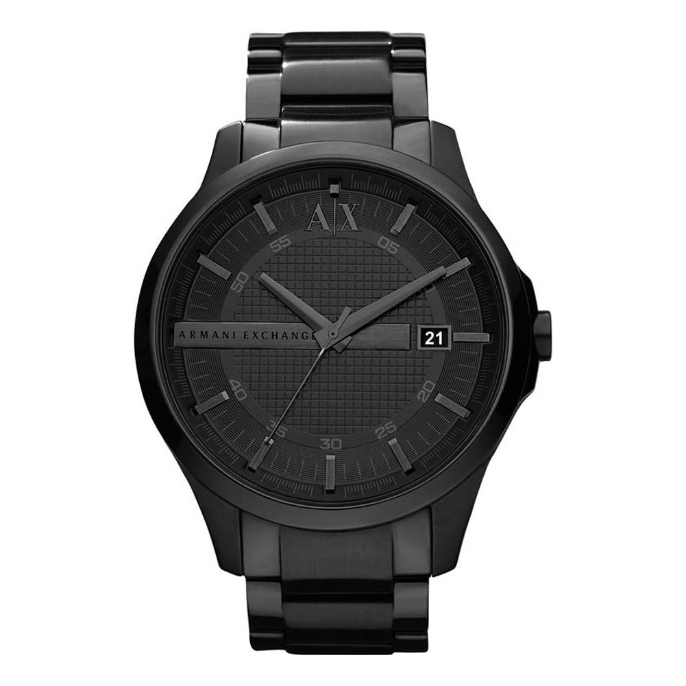 Armani Exchange Analog Men's Stainless Steel Watch Black Dial Black Colored Strap