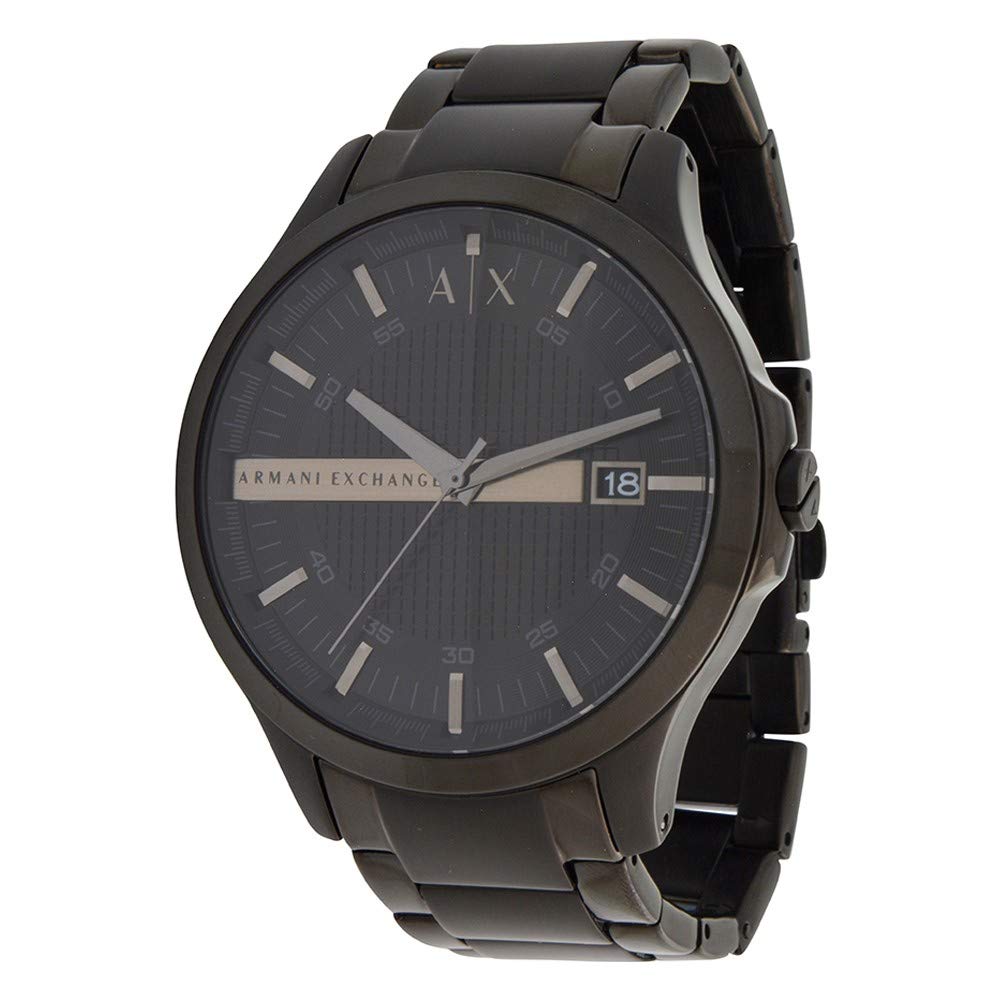 Armani Exchange Analog Men's Stainless Steel Watch Black Dial Black Colored Strap