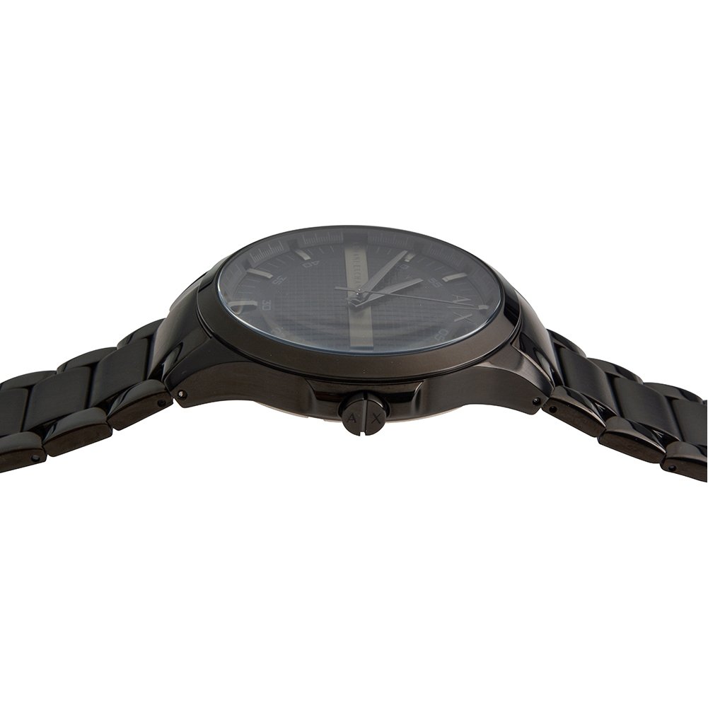 Armani Exchange Analog Men's Stainless Steel Watch Black Dial Black Colored Strap