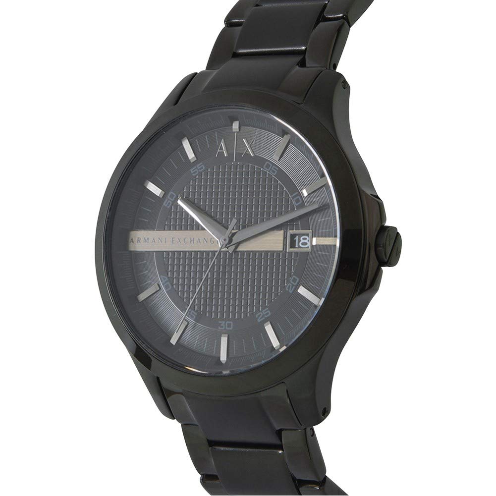 Armani Exchange Analog Men's Stainless Steel Watch Black Dial Black Colored Strap