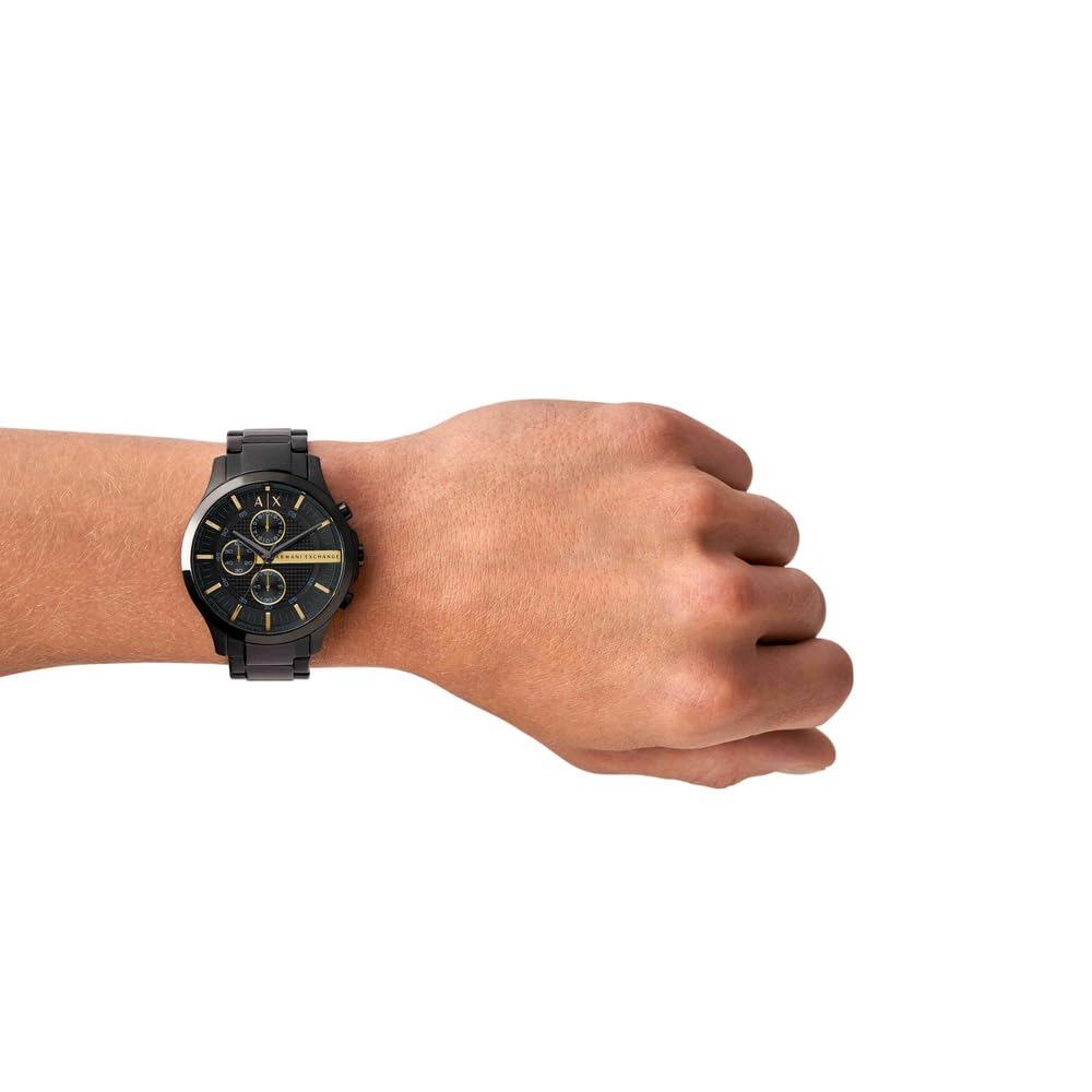 Armani Exchange Mens Hampton Stainless Steel Chronograph Watch Black