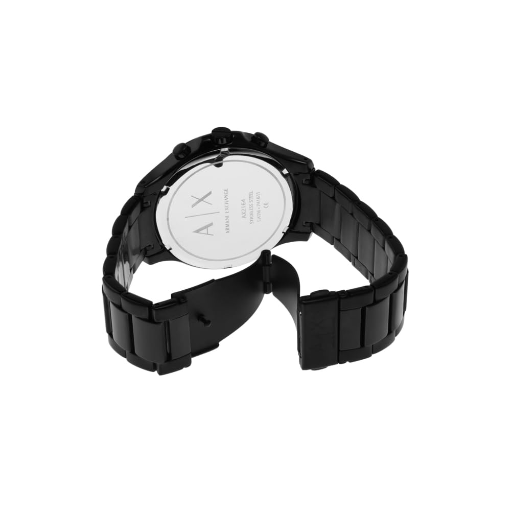 Armani Exchange Mens Hampton Stainless Steel Chronograph Watch Black