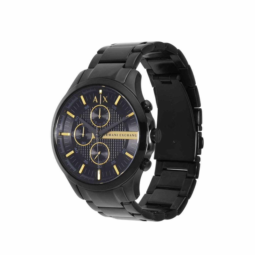 Armani Exchange Mens Hampton Stainless Steel Chronograph Watch Black