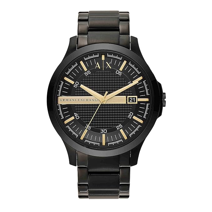 Armani Exchange Analogue Men's Watch Black Dial Black Colored Strap