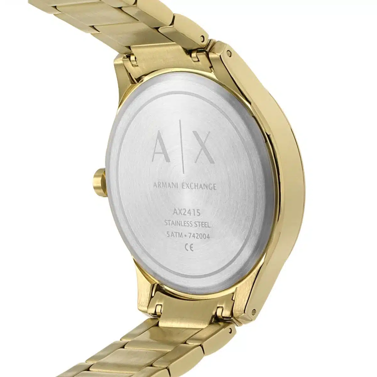 Armani Exchange Analog AX Men's Stainless Steel Quartz Dress Watch, Gold, 46mm, bracelet