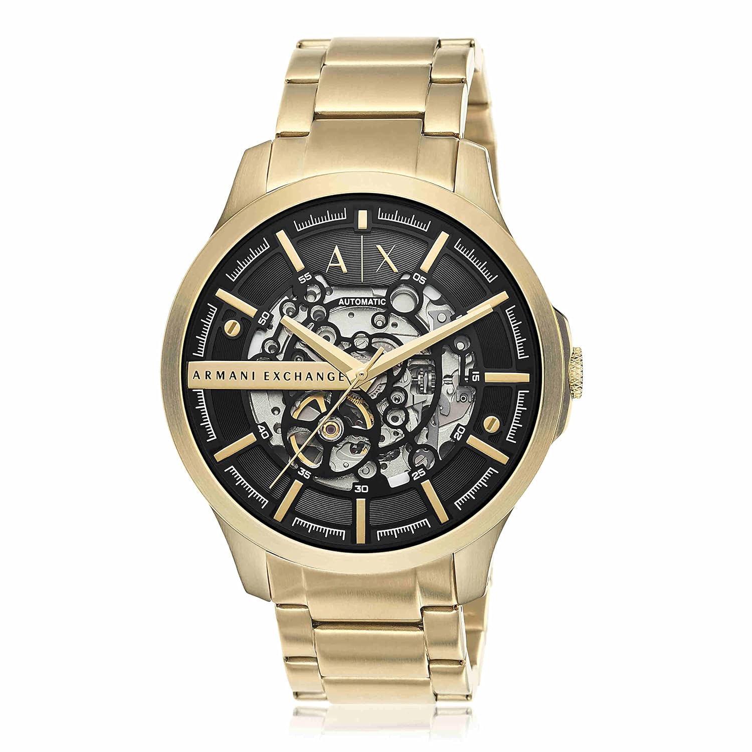 Armani Exchange Stainless Steel Hampton Analog Multi-Colour Dial Men's Watch, Band Color-Gold