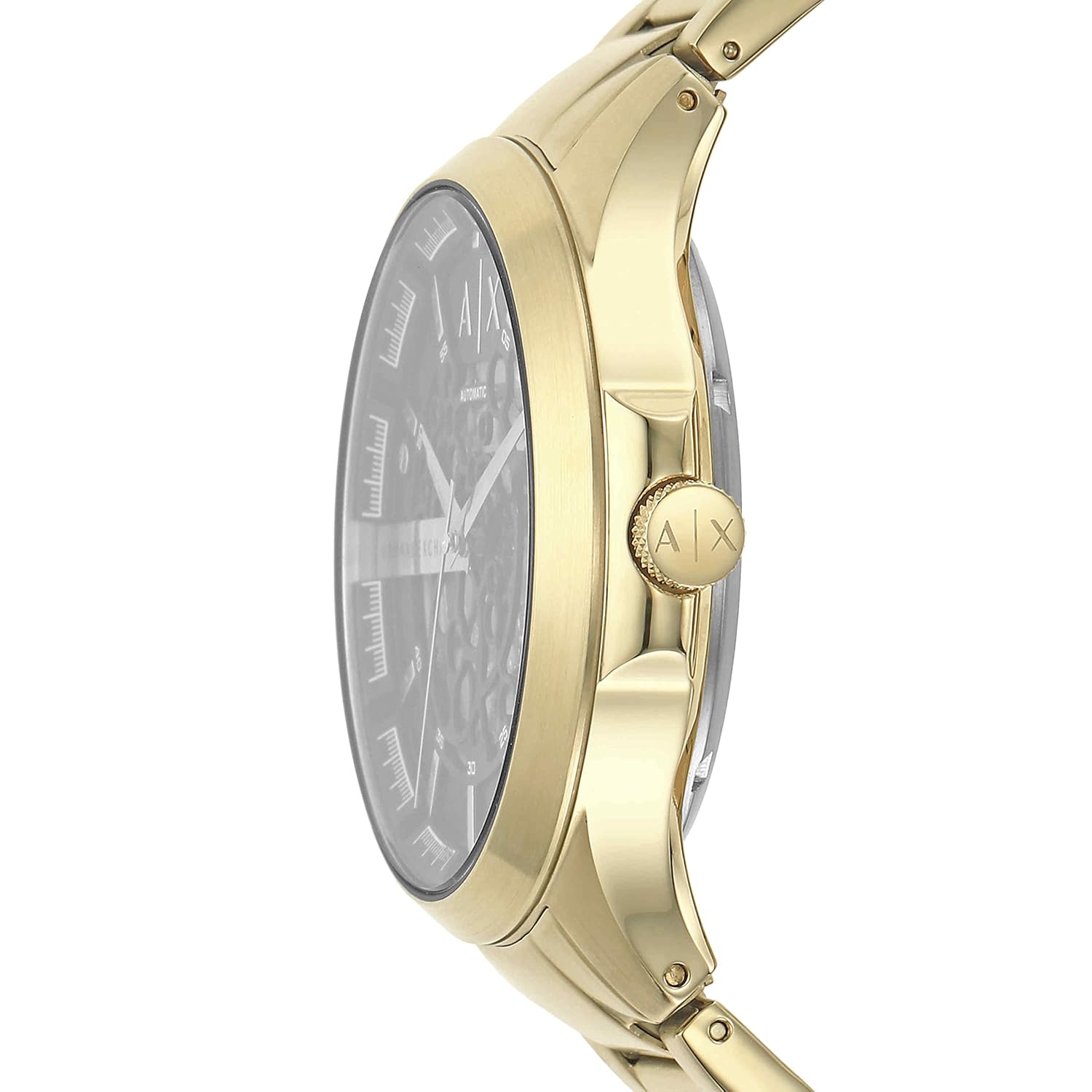 Armani Exchange Stainless Steel Hampton Analog Multi-Colour Dial Men's Watch, Band Color-Gold