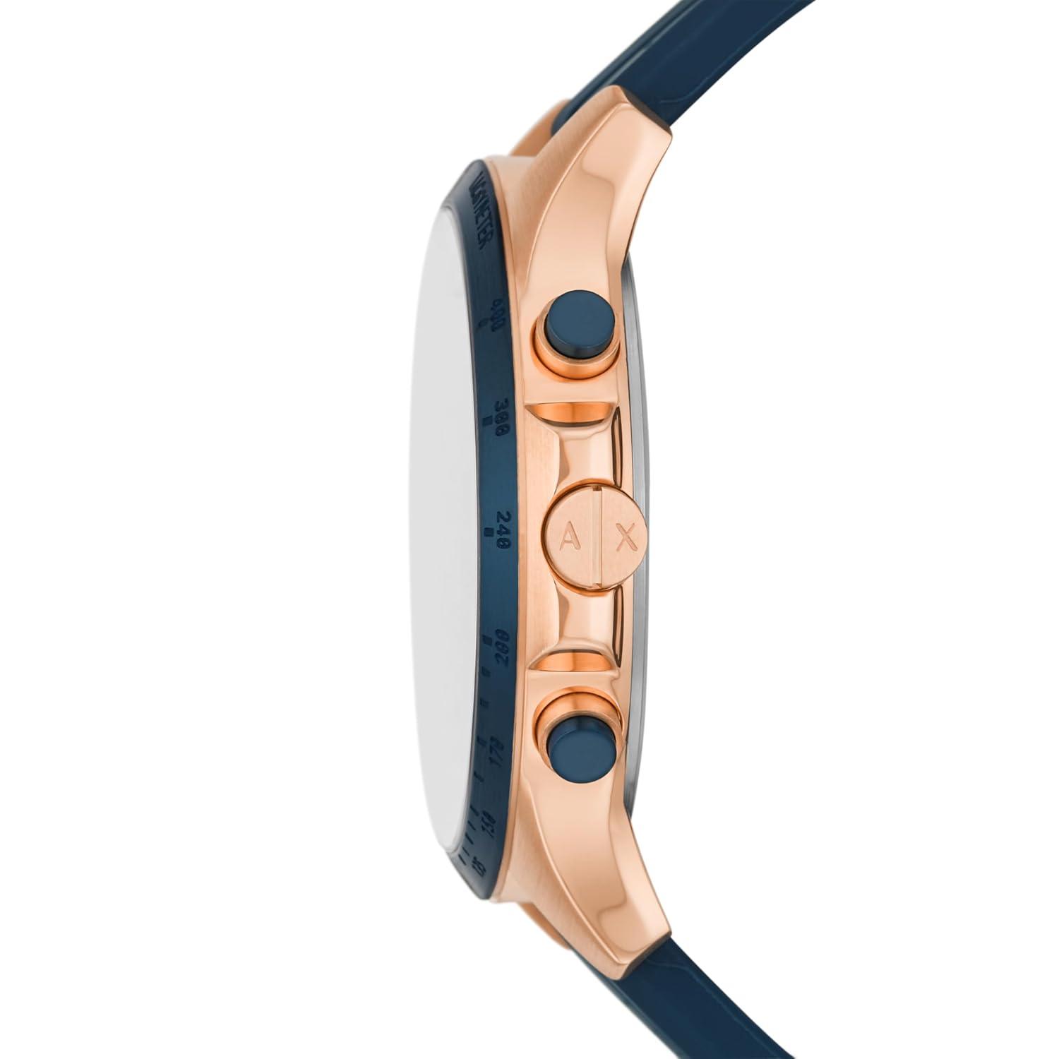 Armani Exchange Silicone Hampton Analog Blue Dial Men Watch, Blue Band