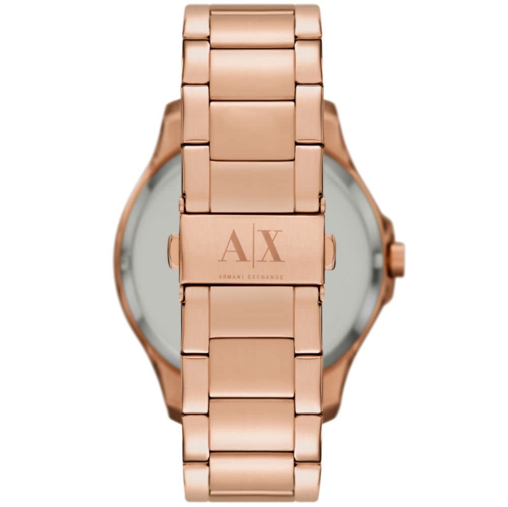 Armani Exchange Stainless Steel Analog Brown Dial Men Watch, Rose Gold Band