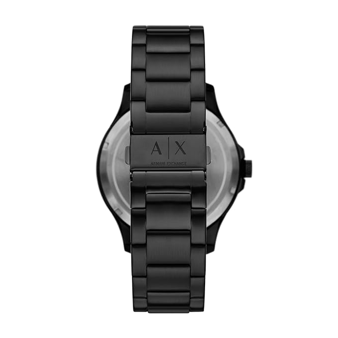Armani Exchange Men Analogue Black Band Black Quartz Stainless Steel Watch
