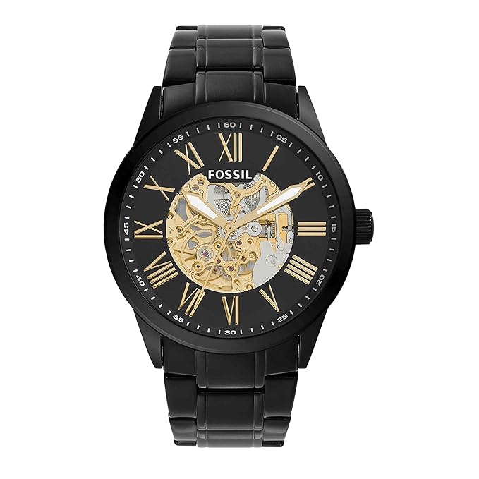 Fossil Flynn Black Automatic Stainless Steel Watch