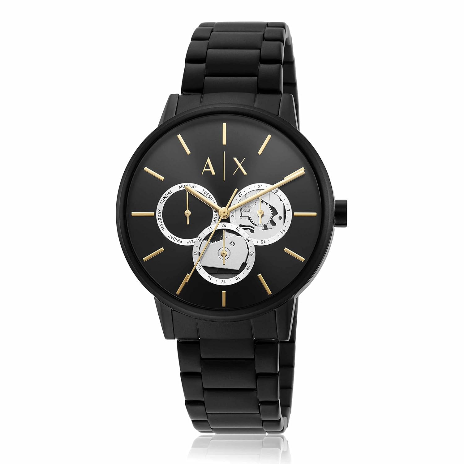 Armani Exchange Stainless Steel Analog Black Dial Men Watch, Black Band