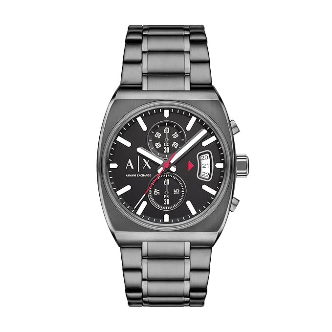 rmani Exchange Metallic Quartz Stainless Steel Watch
