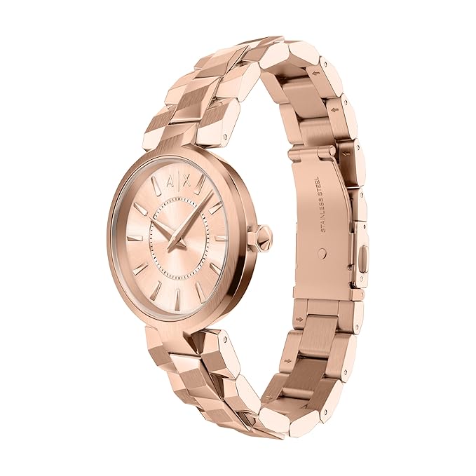 Armani Exchange Rose Gold Quartz Stainless Steel Watch