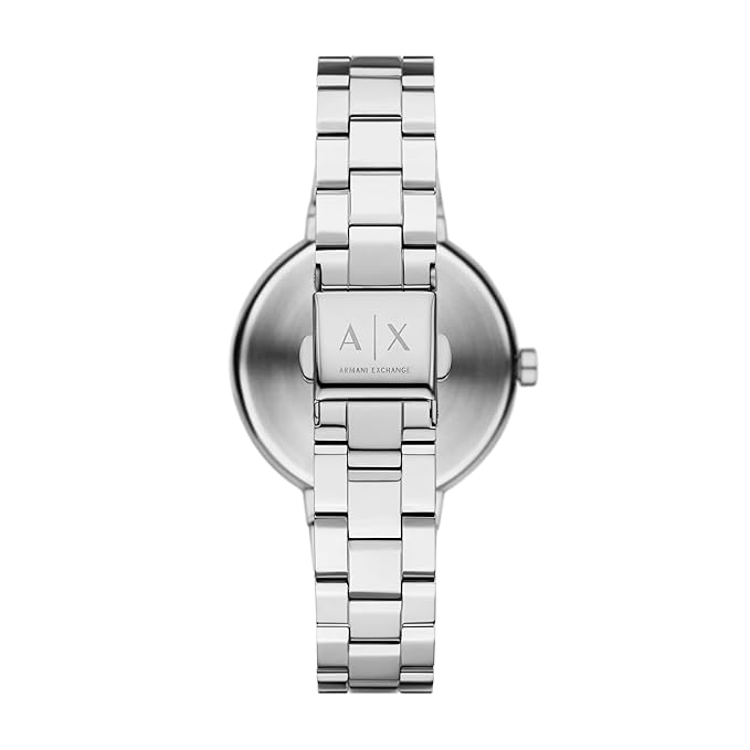 Armani Exchange Stainless Steel Analog Silver Dial Women's Watch, Band Color:Silver