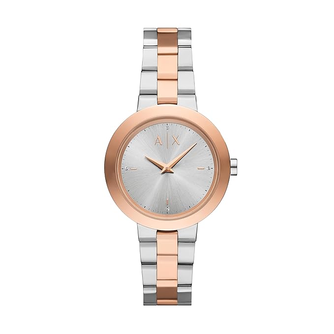 Armani Exchange Stainless Steel Analog Silver Dial Women's Watch, Band Color:Multicolor