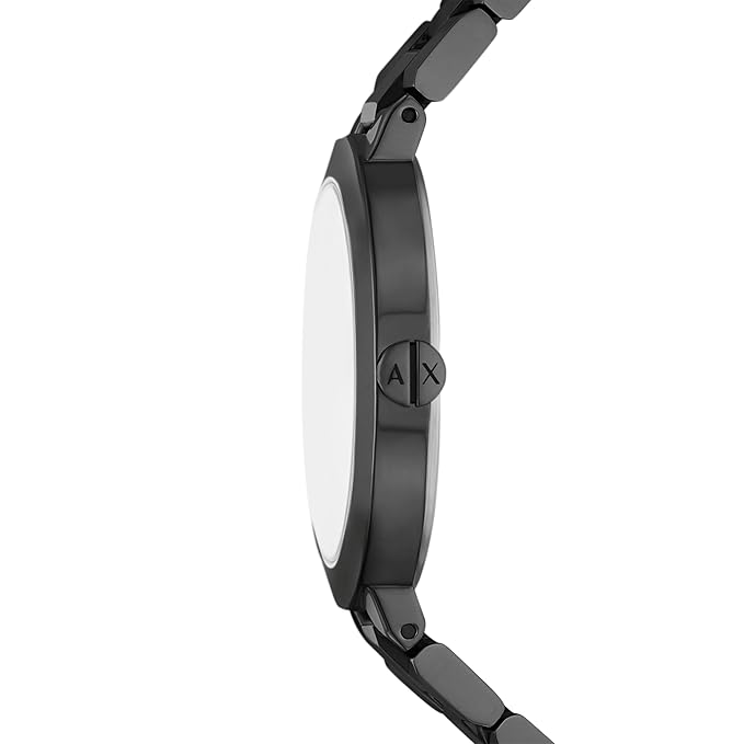 Armani Exchange Stainless Steel Analog Black Dial Women's Watch, Band Color:Black