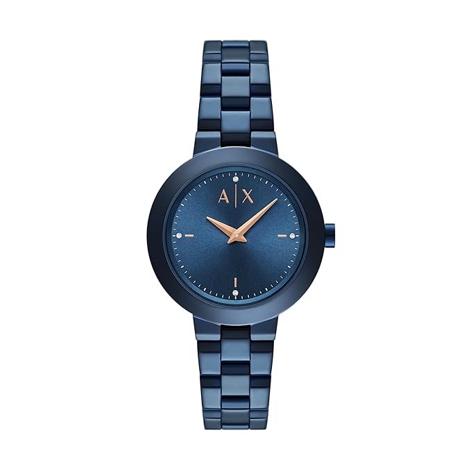 Armani Exchange Analog Blue Dial Women's Stainless Steel Watch