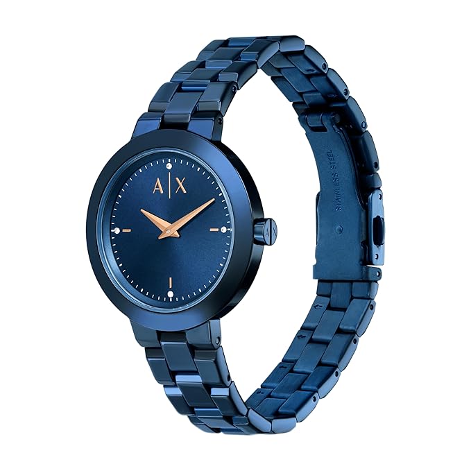 Armani Exchange Analog Blue Dial Women's Stainless Steel Watch