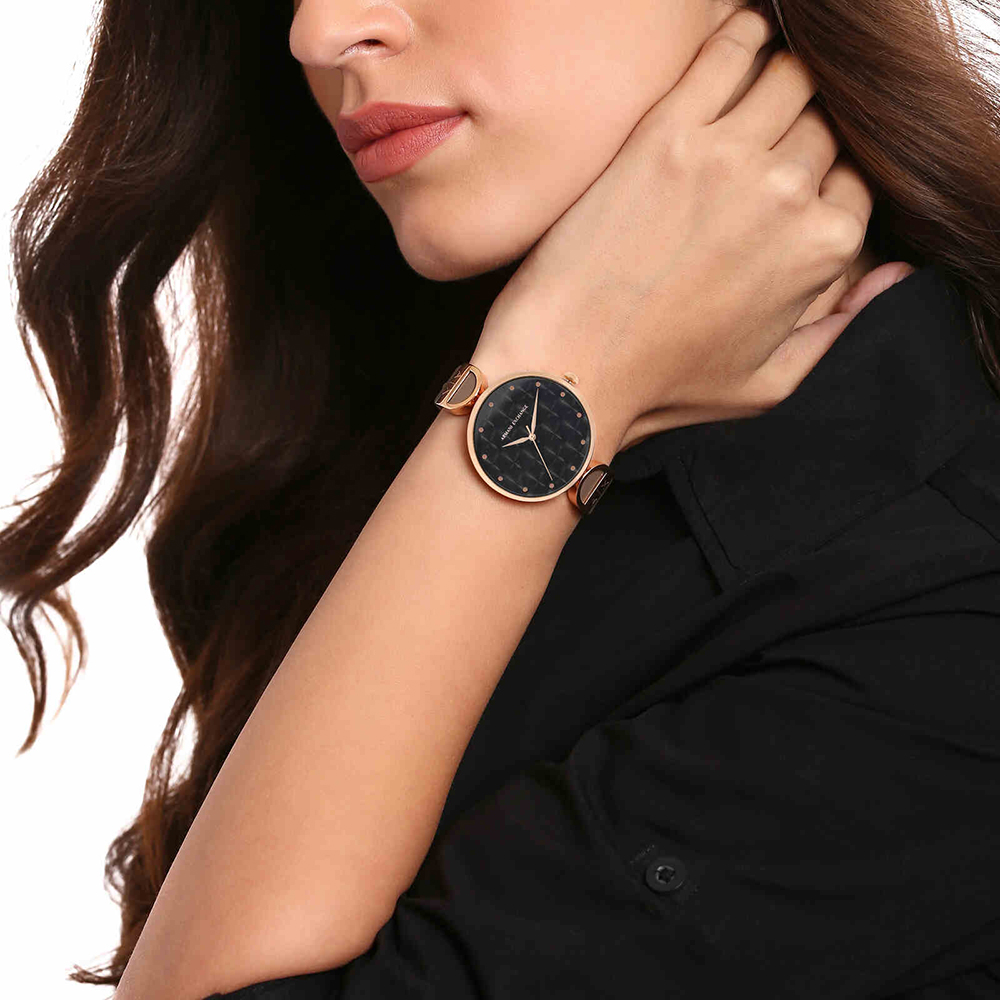 Armani Exchange Women Brooke Round Black Watch
