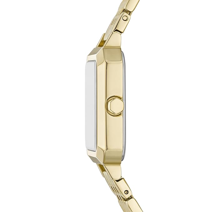 Armani Exchange Stainless Steel Analog Silver Dial Women's Watch, Band Color:Gold