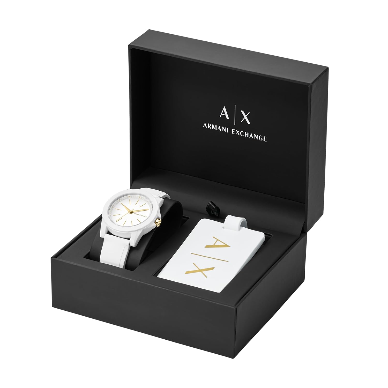 Armani Exchange Silicone Analog White Dial Women's Watch