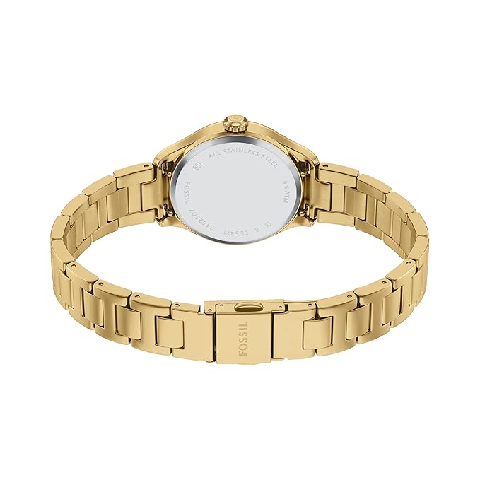 Fossil Gilmore Gold Quartz Stainless Steel