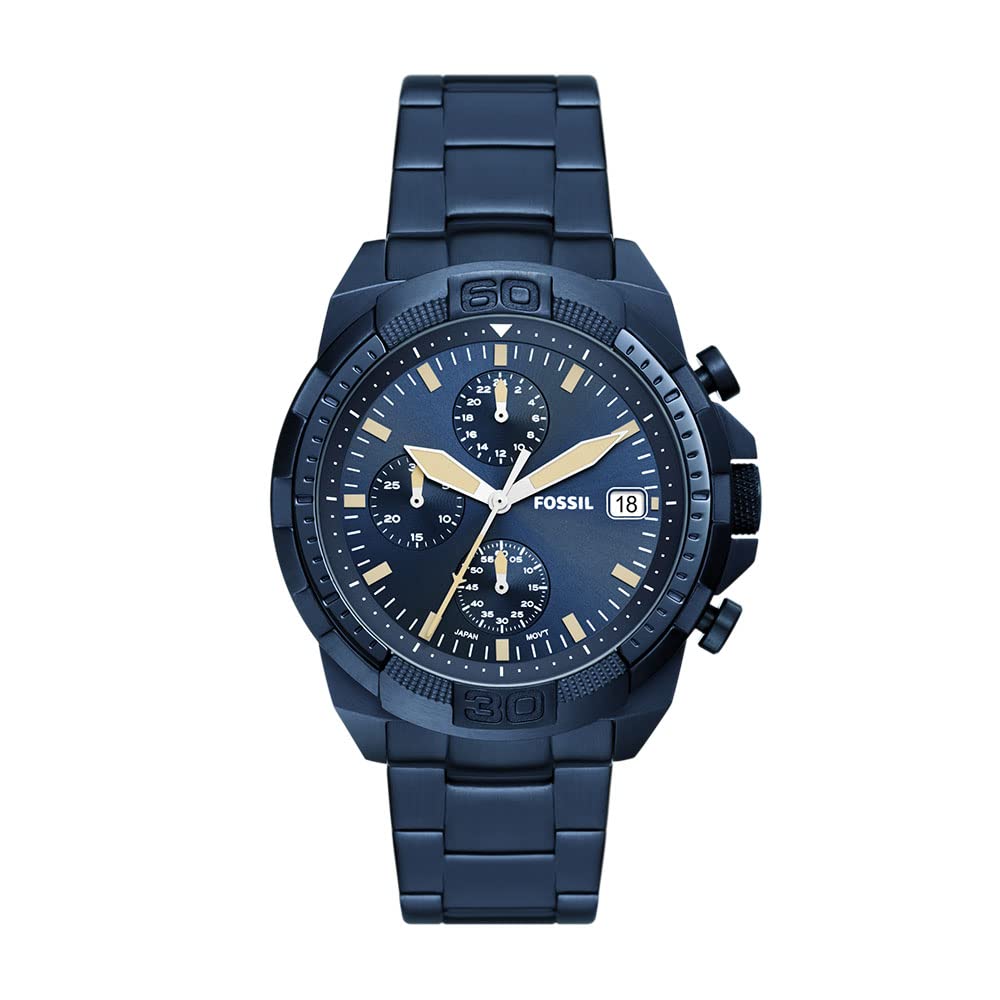 Fossil Bronson Chronograph Navy Stainless Steel Watch