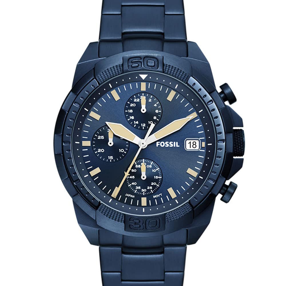 Fossil Bronson Chronograph Navy Stainless Steel Watch