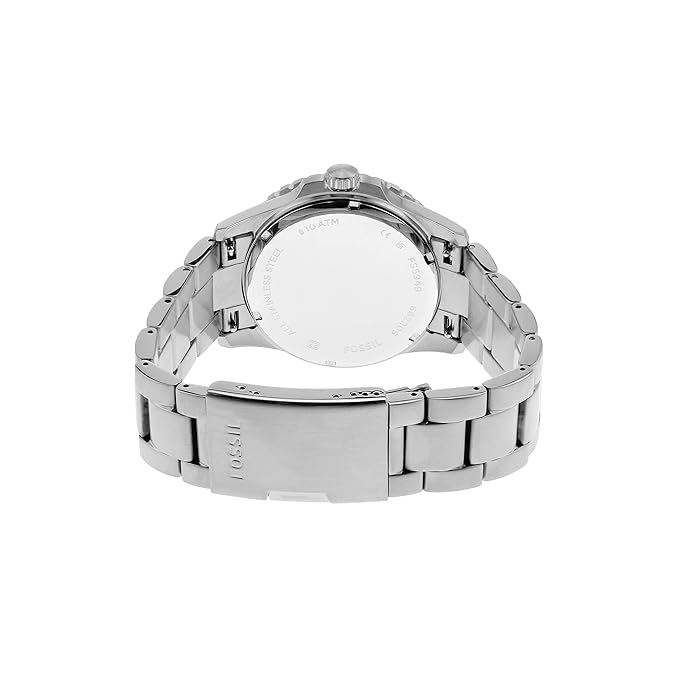 Fossil Analog Men's Watch Blue Dial Silver Colored Strap Stainless Steel