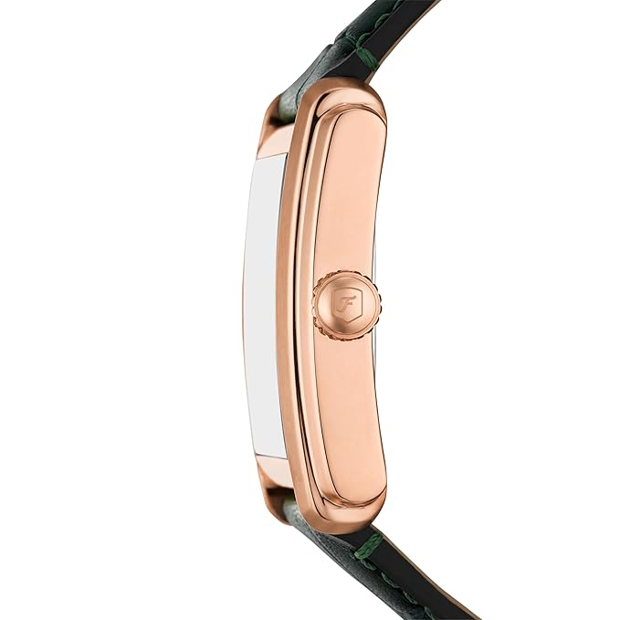 Fossil Leather Men's Analog Silver Dial Men's Watch, Band Color Green
