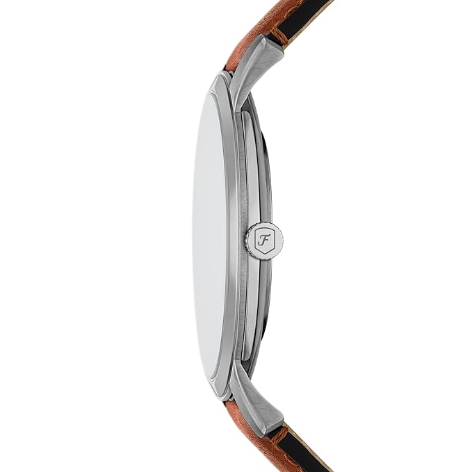 Fossil Men's Minimalist Brown Analog Quartz Leather Watch