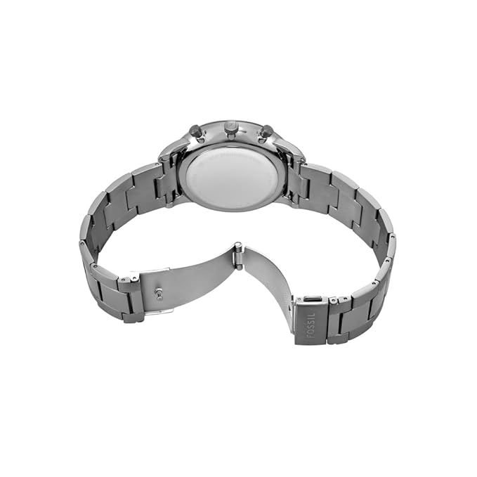 Fossil Chronograph Men Neutra Grey Quartz Stainless Steel Blue Dial Watch