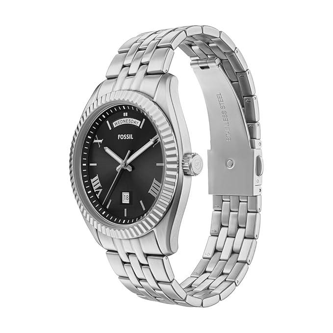 Fossil Campbell Silver Quartz Stainless Steel Watch