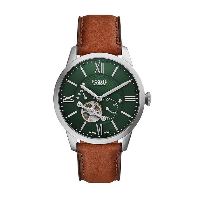 Fossil Men's Townsman Brown Analog Automatic Leather Watch